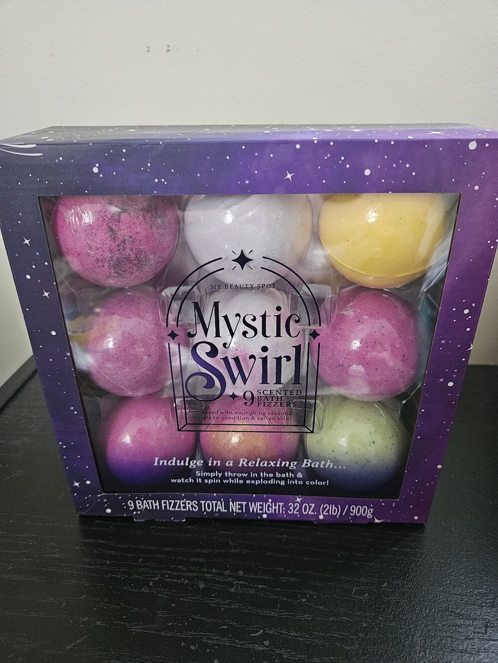 Mystic Swirl Scented Bath Fizzer Set - Assorted Pink, White, Yellow, Green